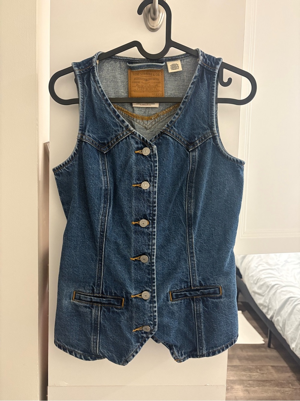Levi's Blue Denim Button-Up Vest